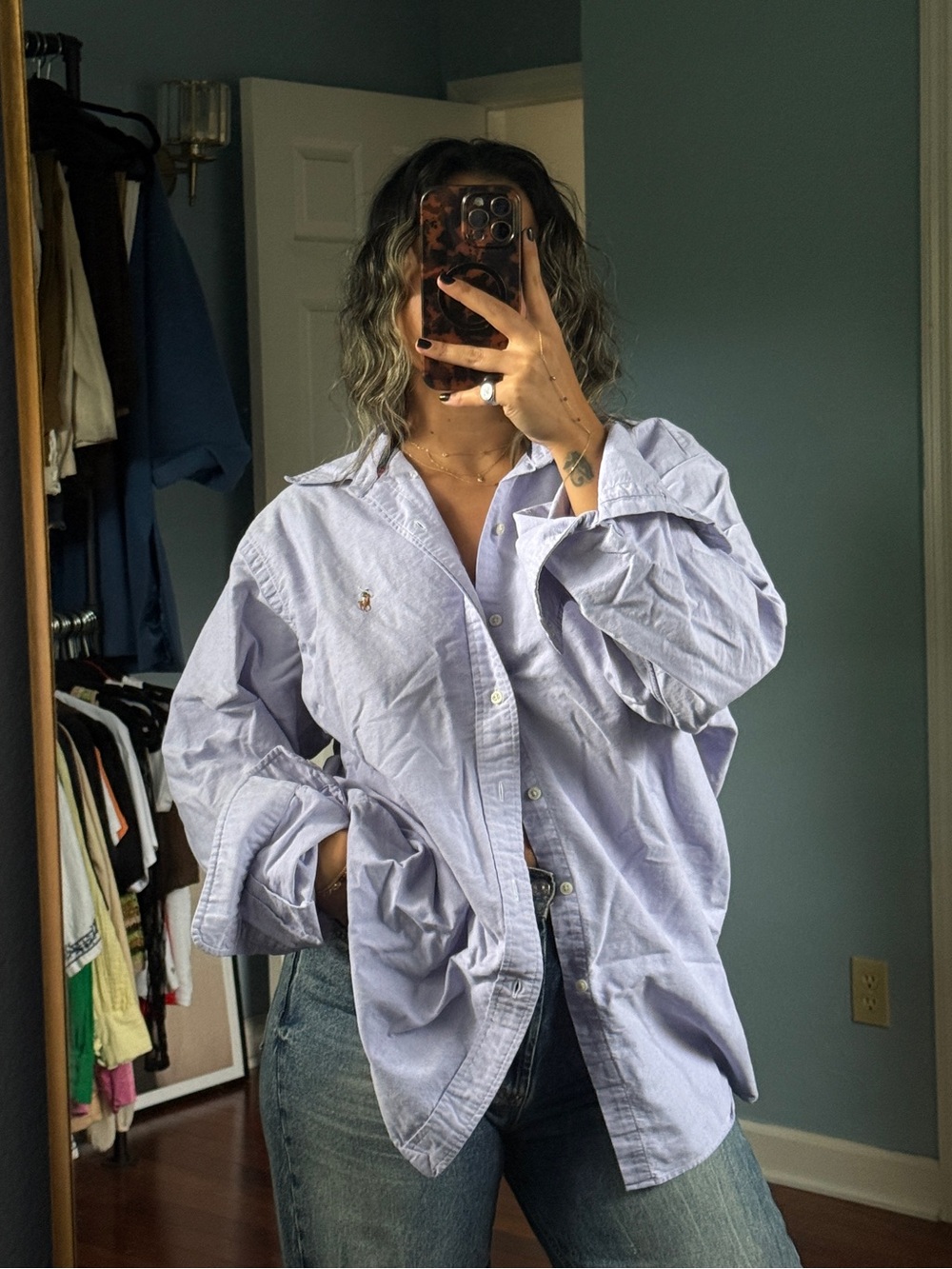 Vintage Pastel Lavender Ralph Lauren Button Down - Picture 2 of 7